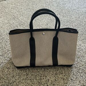 Hermes Garden Party PM, Toile Canvas Black